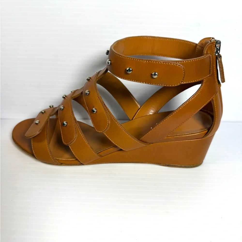 Gucci Gladiator Brown Leather Sandal Shows Size EU 37.5 or 7.5 NWT - Picture 6 of 16